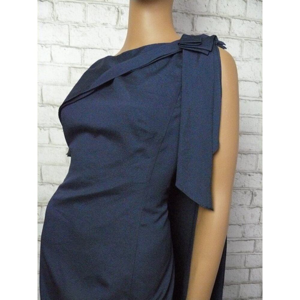 $160 Angel Sanchez Navy Blue Cape Mother of Bride Party Sheath Dress 10 NEW - Picture 5 of 8
